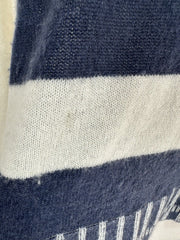 Duffy white & navy 100% cashmere jumper size UK8/US4