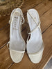 Gina white leather open toes heels size UK6.5/US8.5