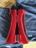 Prada red velvet flat pumps size UK6/US8