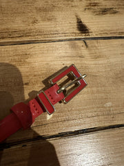 Max Mara red leather thin belt size Large