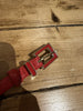 Max Mara red leather thin belt size Large