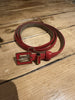 Max Mara red leather thin belt size Large