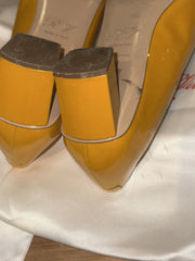 Roger Vivier yellow patent leather heels size UK6/US8