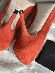 Pellico orange suede heels size UK6/US8