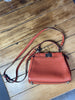 Fendi orange Peekaboo leather small handbag