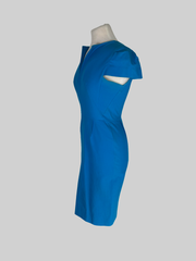 Roland Mouret blue cotton blend dress size UK12/US8