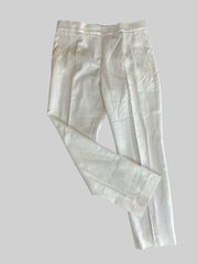 Max Mara cream 100% cotton trousers size UK10/US6