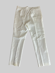Max Mara cream 100% cotton trousers size UK10/US6