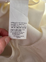 Max Mara cream 100% cotton trousers size UK10/US6