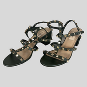 Valentino Garavani khaki leather studded sandals size UK5.5/US7.5