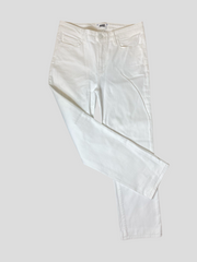 Paige white straight cotton blend cropped jeans size UK8/US4