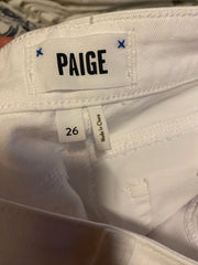 Paige white cotton blend straight jeans size UK8/US4