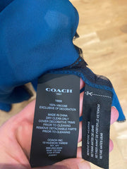 Coach blue & black asymmetric long sleeve dress size UK6/US2