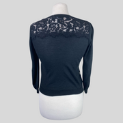 Dolce & Gabbana black lace 3/4 sleeve top size UK10/US6