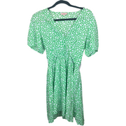 Goa green floral print short sleeve dress size UK10/US6