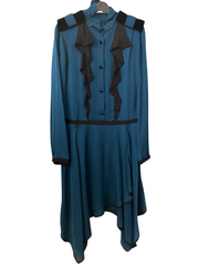 Coach blue & black asymmetric long sleeve dress size UK6/US2