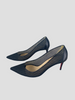 Christian Louboutin black fabric & leather pointy toe heels size UK4.5/US6.5