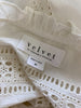 Velvet white boho long sleeve top size UK10/US6