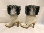Christian Dior Cream Suede With Fur Winter Boots Size 39/UK6/US8