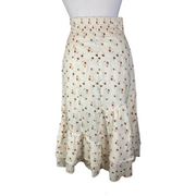 Sea New York cream floral print 100% cotton midi skirt size UK8/US4