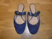 Chloe navy suede flat shoes size UK3/US5