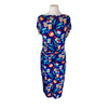 Etro blue floral print short sleeve dress size UK14/US10