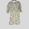 Bash yellow floral print short sleeve dress size UK6/US2