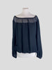 Tamara Mellon black 100% silk long sleeve top size UK12/US8