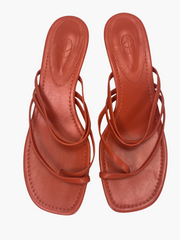 Porte & Porte orange leather sandals size UK6/US8