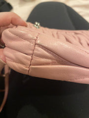 Miu Miu pink Matelasse pleated leather crossbody small bag