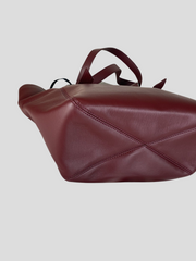 V By Townsley burgundy leather small tote handbag