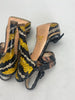 Prada snake skin black & yellow open toe heels size UK3.5/US5.5