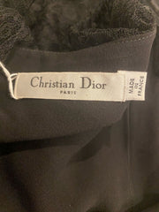Christian Dior black lace sleeveless long evening dress size UK10/US6