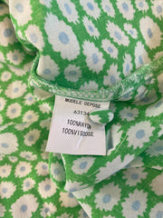 Goa green floral print short sleeve dress size UK10/US6