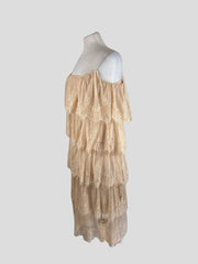 Ramona Filip cream lace sleeveless dress size UK10/US6