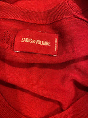 Zadig & Voltaire red 100% merino wool jumper size UK6/US2