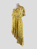 Love Shack Fancy yellow floral print short sleeve dress size UK8/US4