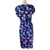 Etro blue floral print short sleeve dress size UK14/US10