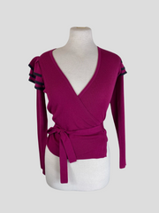 Sonia Rykiel purple 100% wool wrapped jumper size UK8/US4