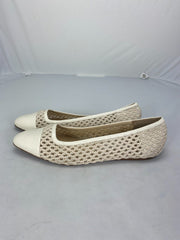 Jimmy Choo cream leather & fabric flat shoes size UK7/US9