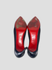 Christian Louboutin black fabric & leather pointy toe heels size UK4.5/US6.5