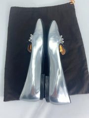 Tod`s silver leather loafers size UK7/US9