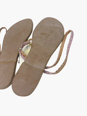 Christina Fragista powder pink suede flat sandals size UK6.5/US8.5