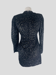 A.L.C. black & gold velvet long sleeve short dress size UK8/US4