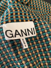 Ganni green print 100% viscose long sleeve dress size UK8/US4
