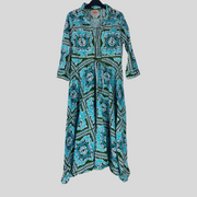 Le Sirenuse green print 100% cotton dress size UK10/US6