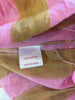Maria Dela Orden pink & tan 100% cotton off shoulder dress size UK12/US8