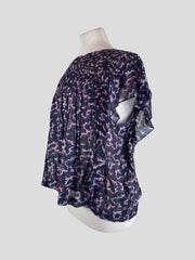 Isabel Marant Etoile black & pink 100% cotton top size UK14/US10