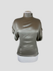 Raey beige metallic 100% silk short sleeve top size UK8/US4