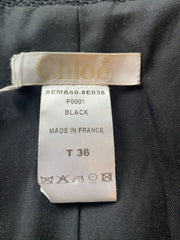 Chloe black silk & cotton blend short sleeve jacket size UK8/US4